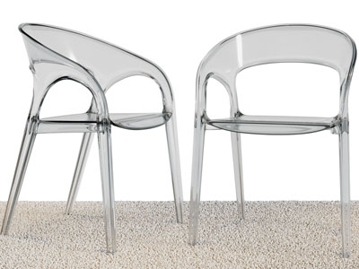 现代白色透明亚克力休闲椅子、餐椅