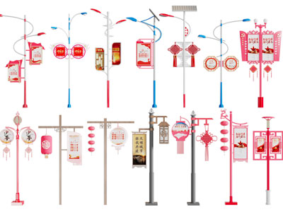 新中式装饰中国结的路灯