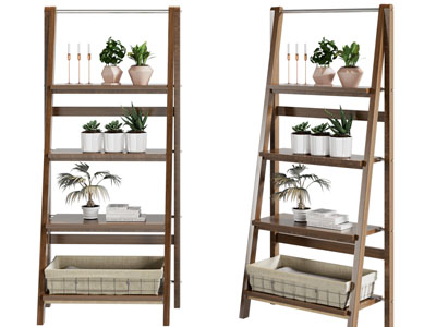 北欧实木梯形收纳架