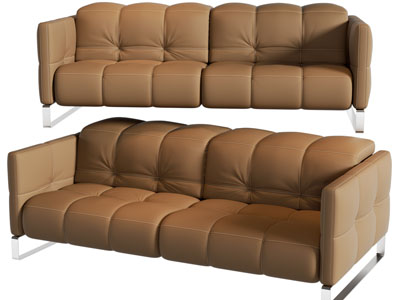 现代布艺双人沙发3d模型 现代布艺双人沙发