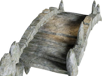 新中式石头拱桥3d模型 新中式石头拱桥