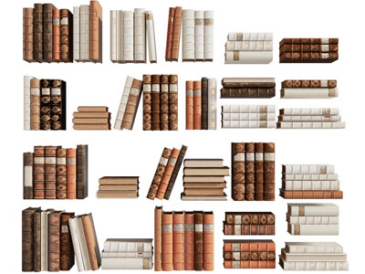 现代排列整齐的书籍