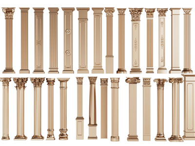 欧式雕花圆形、方形罗马柱子3d模型 欧式雕花圆形、方形罗马柱子