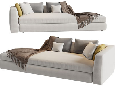 现代布艺多人沙发