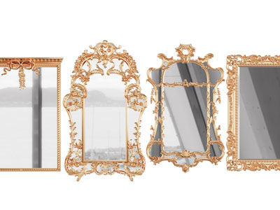 欧式雕花边框的装饰镜子、墙饰