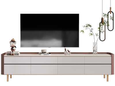 现代电视柜、电视机