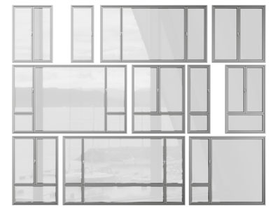 现代金属边框的平开窗