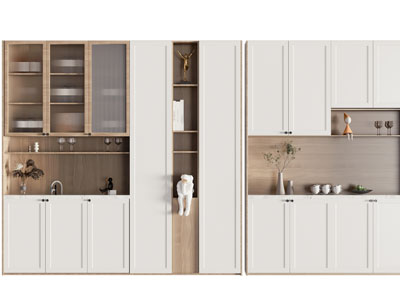 北欧实木撞色酒柜