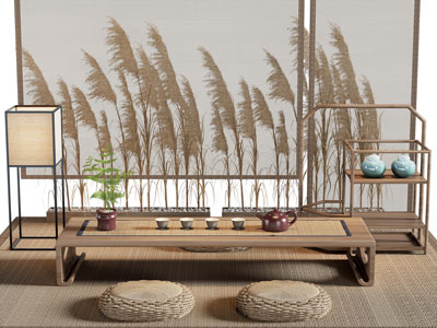 日式茶桌几、坐垫蒲团