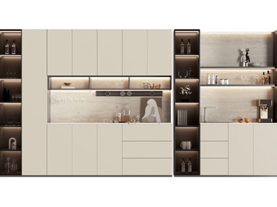 现代中间开放式的装饰酒柜