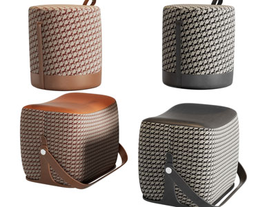 现代千鸟格图案的沙发凳