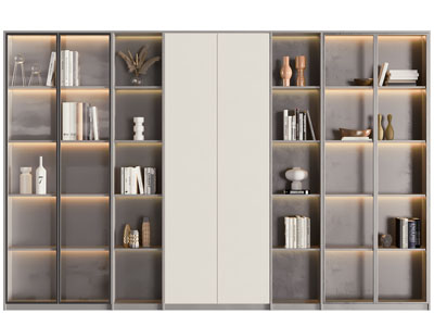 现代玻璃柜门的装饰柜