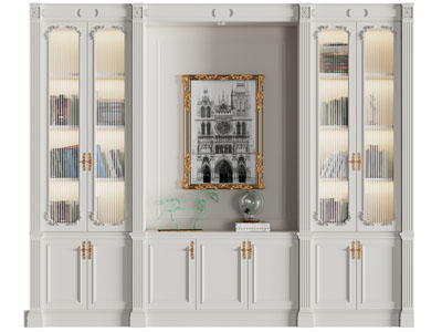 欧式玻璃柜门的装饰柜