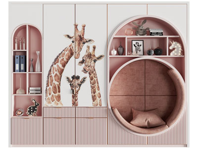 现代儿童带卡座的装饰柜