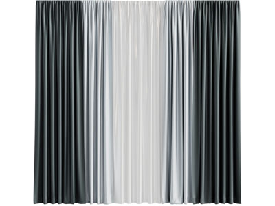 现代布艺渐变蓝色窗帘窗纱