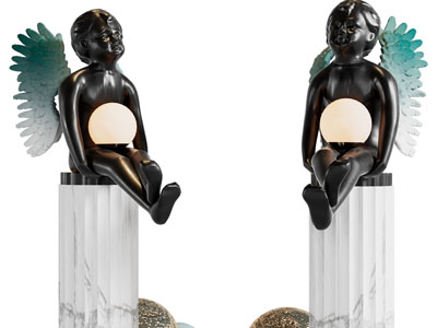 现代小天使雕塑雕刻落地灯