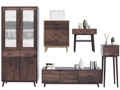 现代实木电视柜、边柜、酒柜