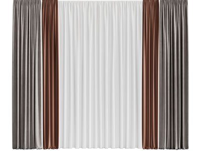 现代撞色窗帘窗纱