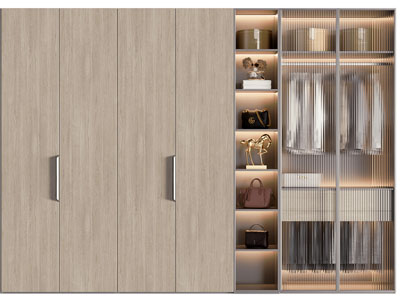 现代实木衣柜3d模型 现代实木衣柜