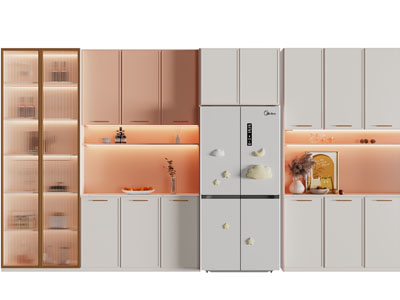 现代装饰玻璃柜门的酒柜