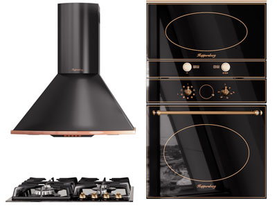 现代抽油烟机、燃气灶、烤箱
