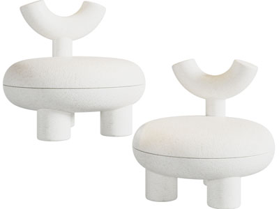 侘寂风单人休闲椅子