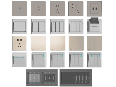 现代插座、开关面板3d模型 现代插座、开关面板