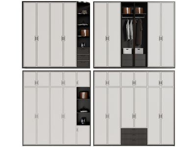 新中式衣柜3d模型 新中式衣柜