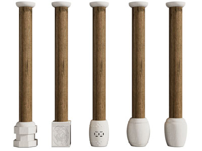 中式柱子3d模型 中式柱子