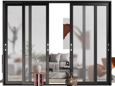 现代四扇玻璃推拉门