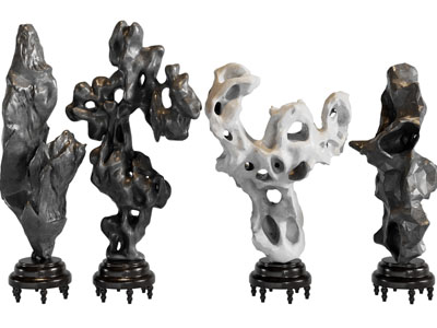 现代假山摆件组合