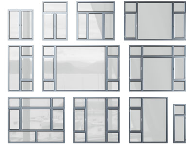 现代金属边框的平开窗户