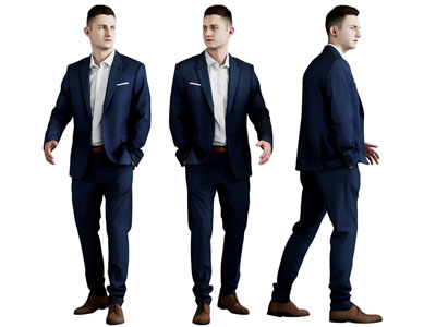 现代走路的男人