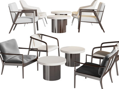 现代休闲椅子、边几