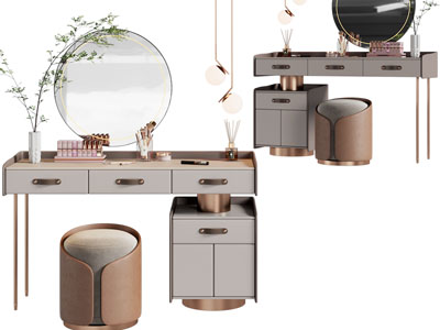 现代轻奢化妆、梳妆台