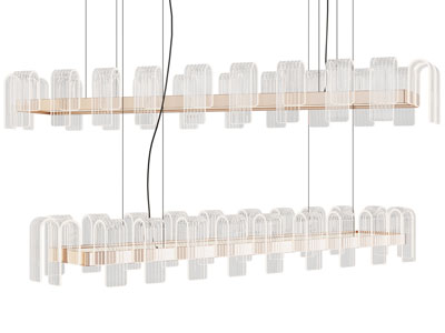 现代长方形水晶吊灯