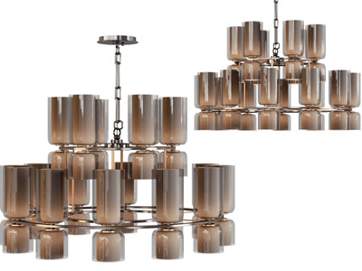 现代茶色玻璃灯罩吊灯