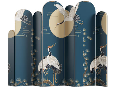 新中式仙鹤图案的屏风