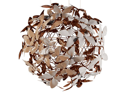 现代轻奢铁艺球形蝴蝶吊灯