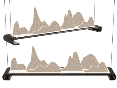 新中式山脉装饰的吊灯