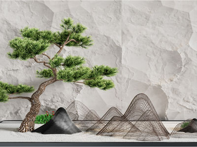 新中式松树、山脉景观园艺小品