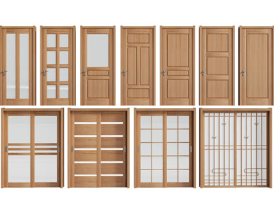 日式实木平开门、推拉门