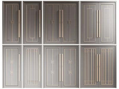 新中式单扇、双扇平开门