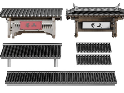 中式仿古建筑屋檐3d模型 中式仿古建筑屋檐