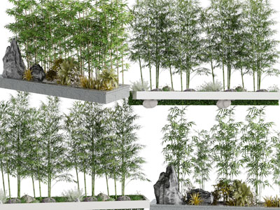 新中式花坛竹子景观园艺小品