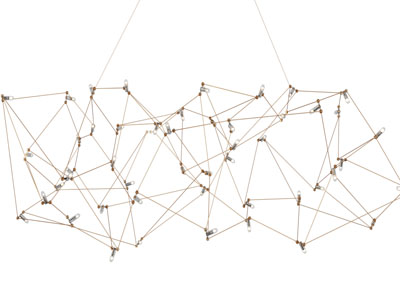 现代细金属支架吊灯