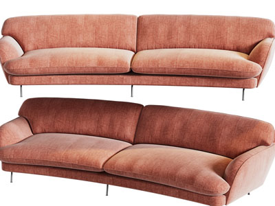 现代布艺双人沙发3d模型 现代布艺双人沙发