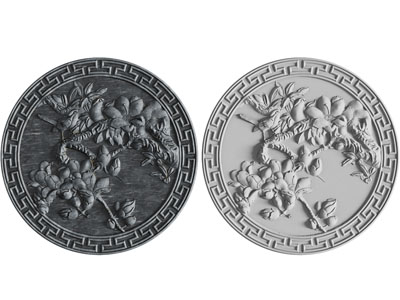 新中式浮雕、圆形装饰挂画