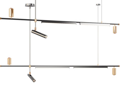 现代细金属吊灯