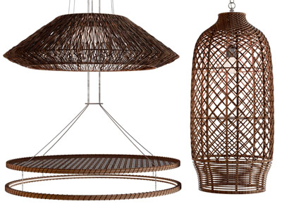 新中式民宿网状灯罩吊灯